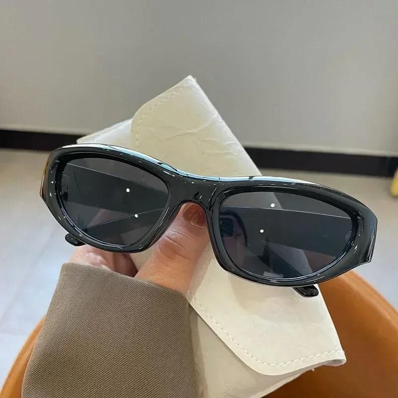 Vintage Punk Sports Sunglasses Y2K Style Cat Eye Sun Glasses Mirror Fashion Eyewear Retro Shades for Women Men
