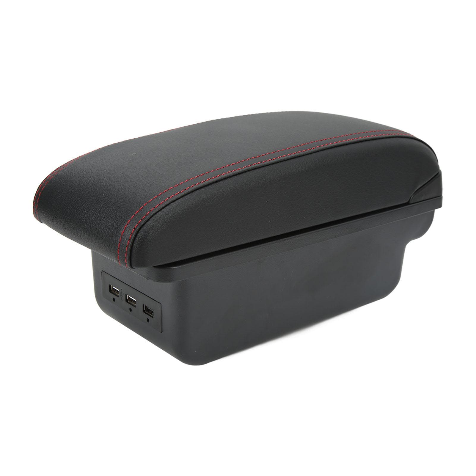 Car Armrest Box Black Smooth Surface Large Capacity Center Console Storage Box Replacement For