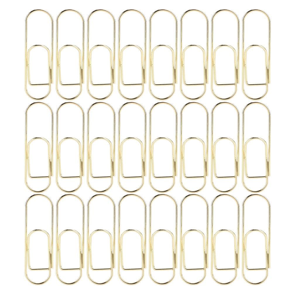 2 Box Simple Metal Pen Clip Notebook Bills Pencil Holders Paper Clip Stationery Tool (Gold)