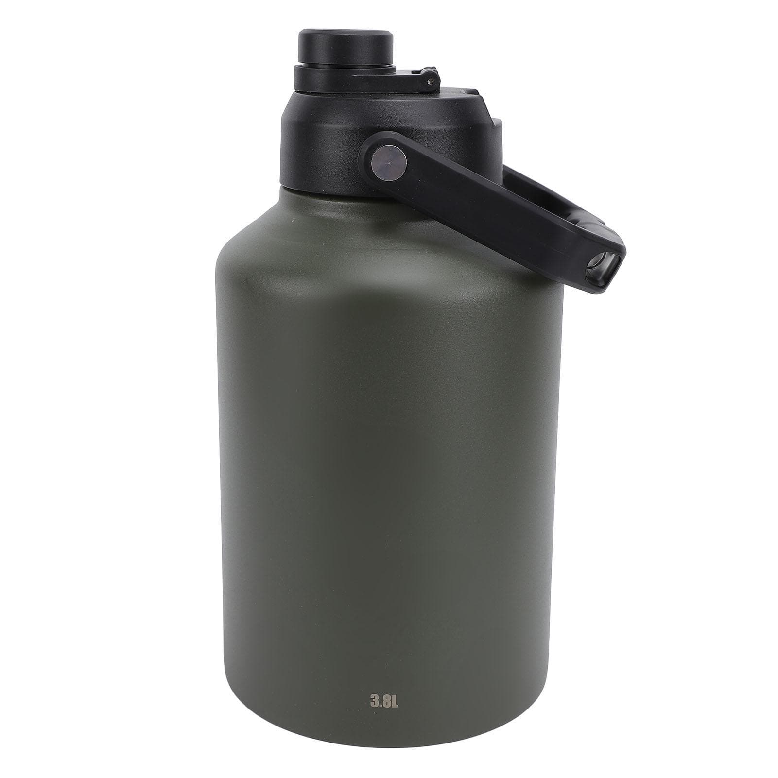 3.8L Sports Water Bottle Stainless Steel Double Wall Vacuum Insulated Bottle for Outdoor Camping L green