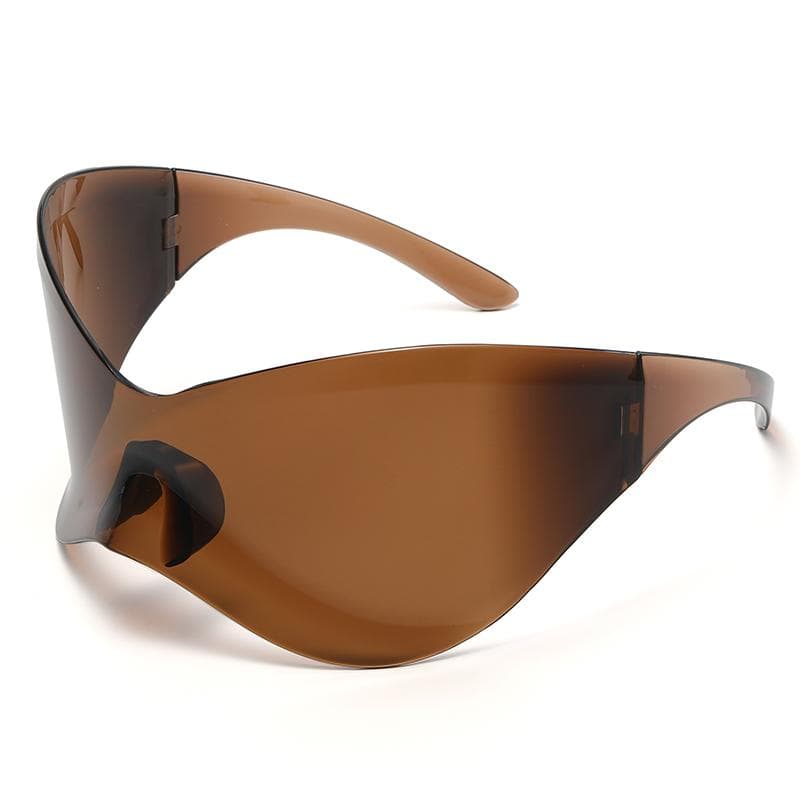 New Y2K Punk Rimless Sunglasses Oversized Unisex Designer Hip Hop Sport Shades Goggles One Piece Sun Glasses show as picture