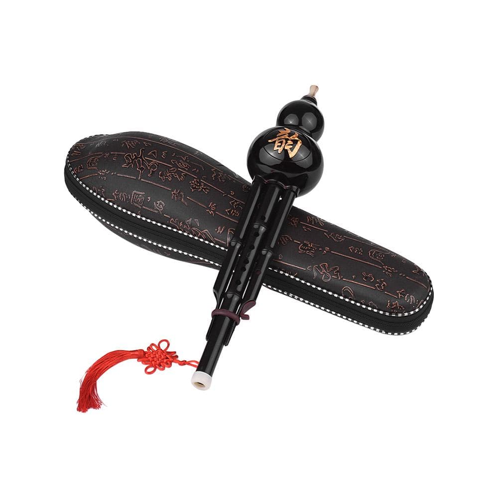 Chinese Traditional Instrument Hulusi Cucurbit Flute Bottle Gourd Silk C-Key Resin Material with Chin