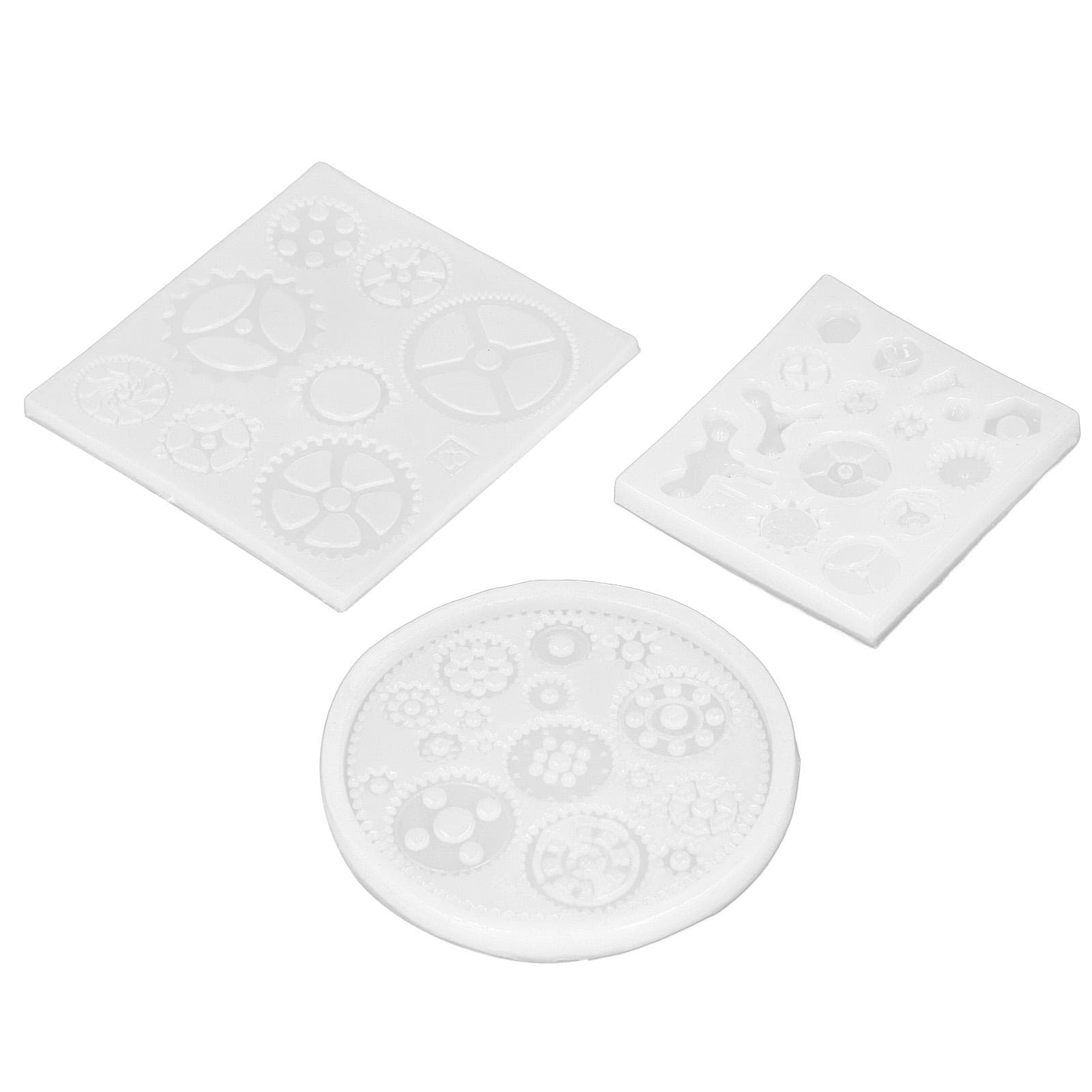 3PCS Gear Silicone Mould Cartoon Punk Style Industrial Gear Silicone Mold Mirror Flash Nonstick DIY