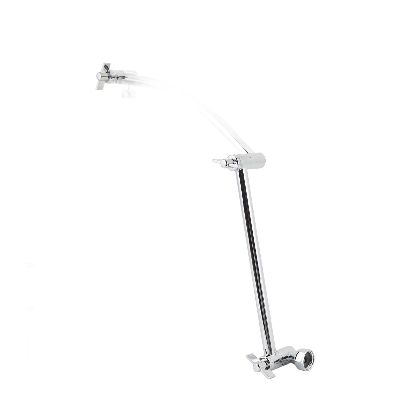 Shower Head Extension Arm Stainless Steel With 2 Locking Joints Long Lasting Adjustable Showerhead 19 Inch; Straight Pipe 9 Inch