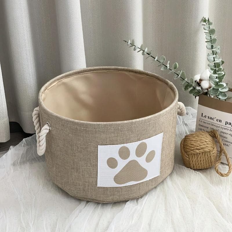 1PC Foldable Pet Storage Basket - Cat & Dog Clothes Organizer & Toy Storage Box, Christmas Holiday Gift-Ready Collapsible Pet Wardrobe one-size brown