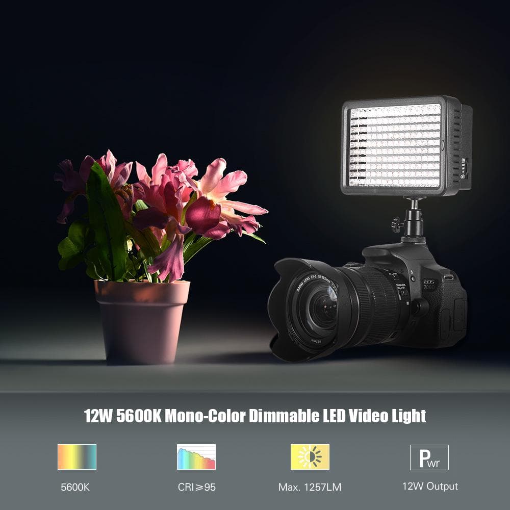 Professional Dimmable Ultra High Power LED Video Light 5600K Photography Fill Light 160 LEDs Beads