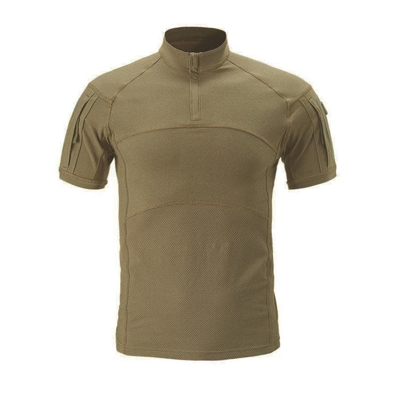 Tactical Cotton T-shirts Men Army Green Combat Camouflage T Shirt Men Short Sleeve Military T-Shirt Outwear M khaki