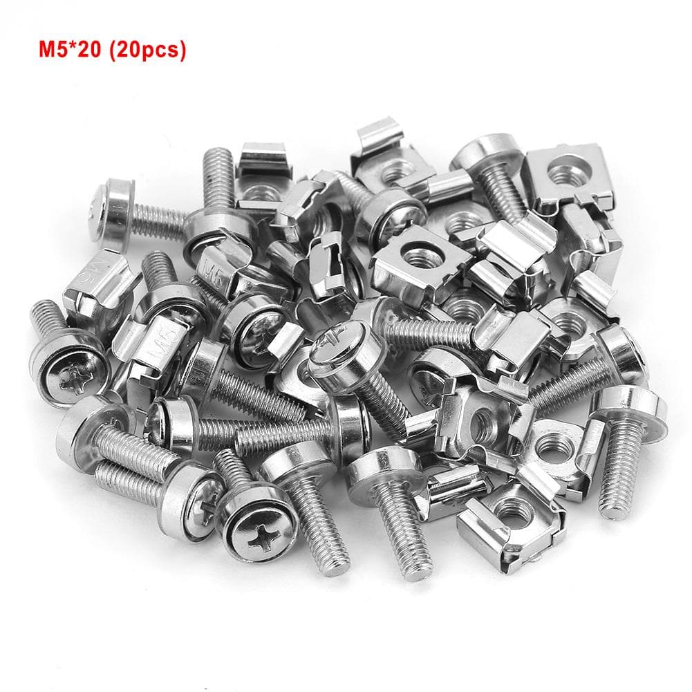 20pcs set Network Cabinet Rack Screws & Cage Nuts Assortment Kit M5*20