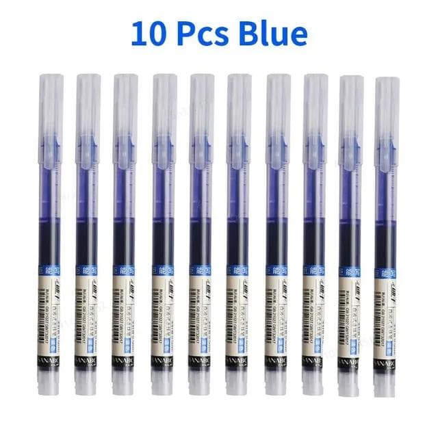 10Pcs/set High Quality Needle Type Gel Pens Straight Liquid Ballpoint Pen Kawaii Stationery School Office Supplies Writing 10PCS