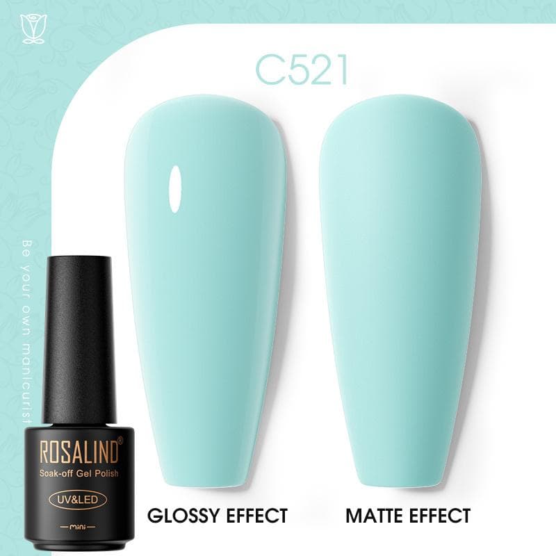 ROSALIND Nail Gel Polish Semi Permanent Varnish Hybrid UV Gel Polish Soak Off Nail Art Gel Top Base Coat Matt Top For Manicure Nail Art RA-C521