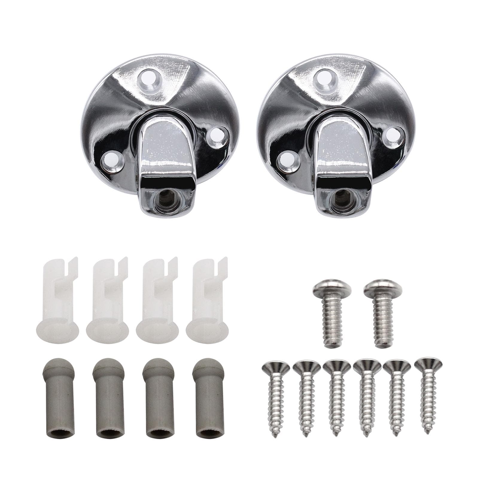 One Pair Sunvisor Support Brackets Kit Chrome with Screws Bushing silver