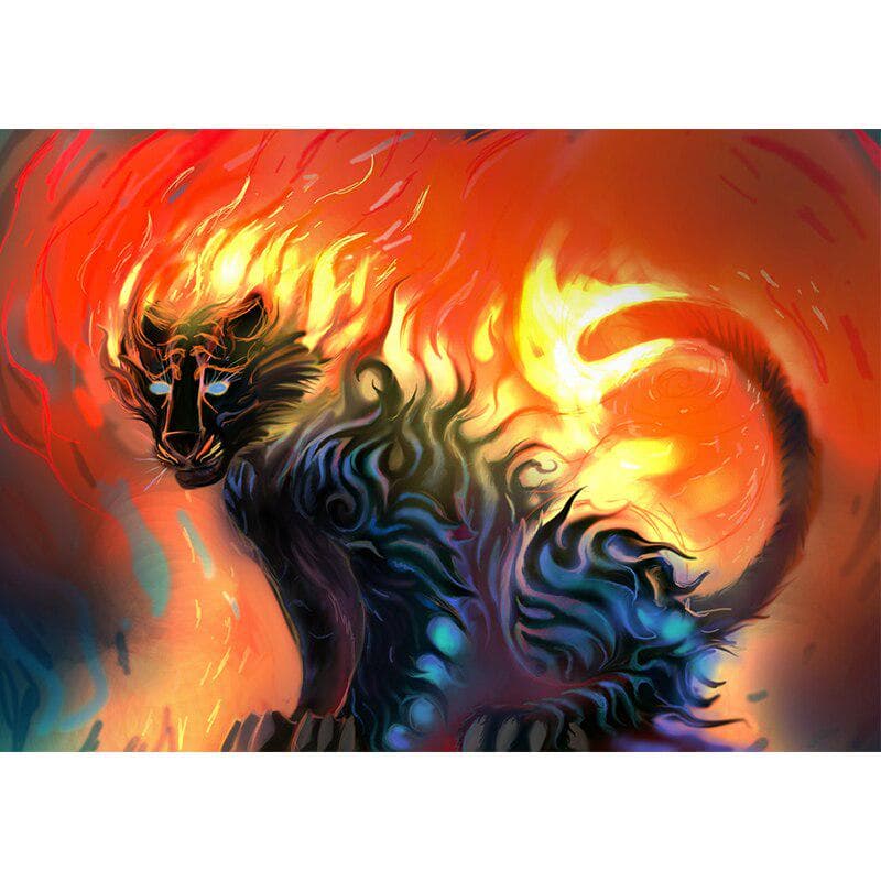 Fire Tiger DIY 5D Diamond Painting Full Round Drill Rhinestone Embroidery Cross Stitch 20X30CM