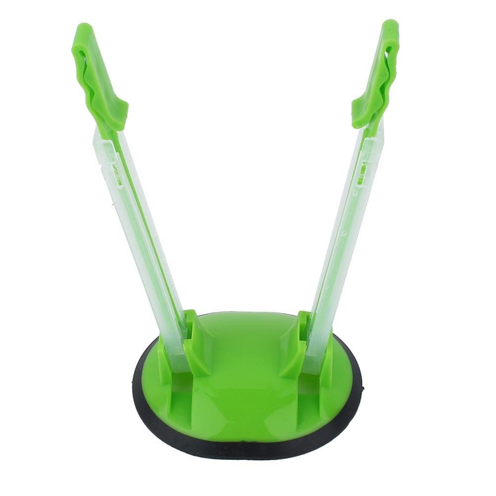 Adjustable Hands Free Baggy Rack Clip Kitchen Food Storage Bag Opener Holder Anti slip (Green) Green