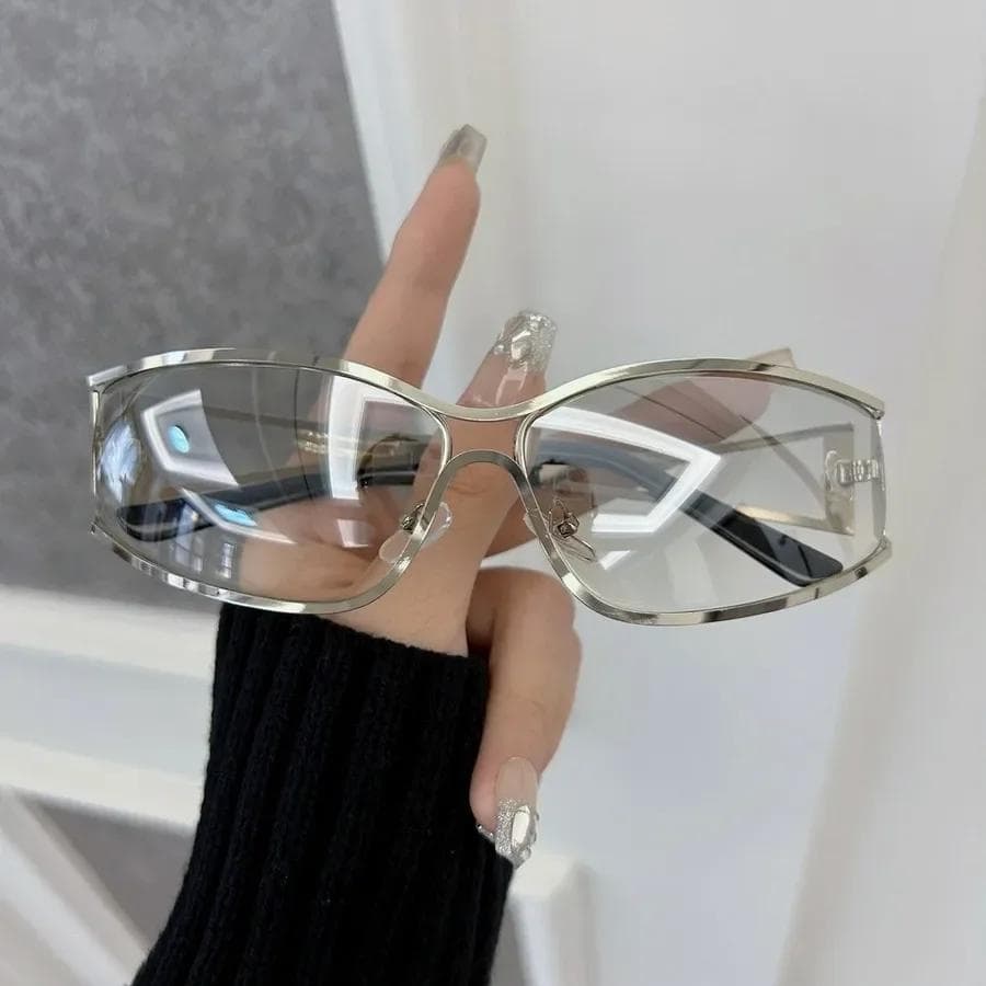 Trendy Square Designer Sunglasses for Women Men Metal Frame Colorful UV Protection Fashion Sun Glasses Unisex Brand Oculos De Sol Other