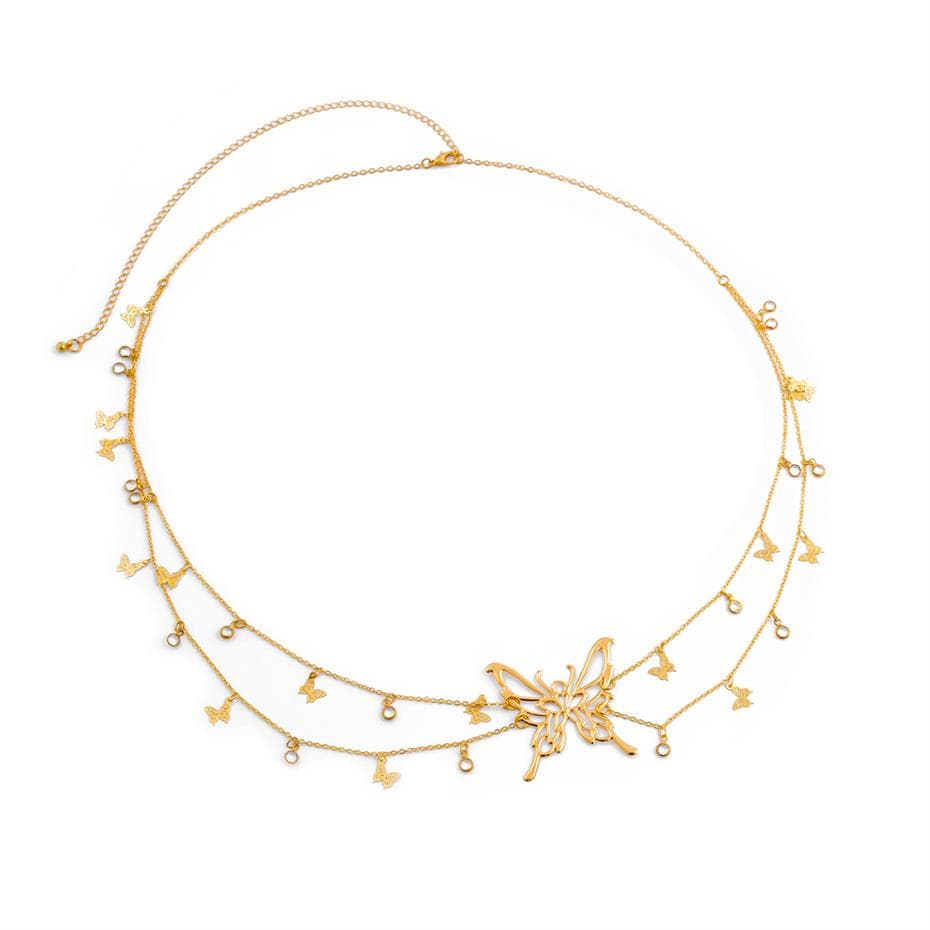 Boho Sexy Hollow Butterfly Waist Belly Belt Chain for Women Summer Bikini Tassel Pendant Link Body Jewelry Gift gold