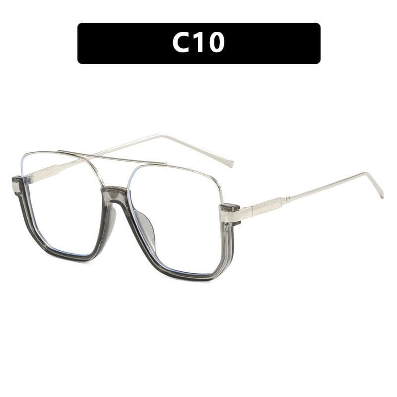 Ladies Double Beam Large Frame Sunglasses Retro UV Protection Sun Glasses for Women Fashion Half Frame Eyewear