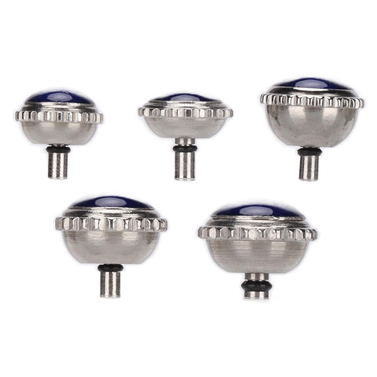 5 Pcs Watch Crown Parts Steel Blue Balloon Replacement Watch Crown Buttons Assortment Parts