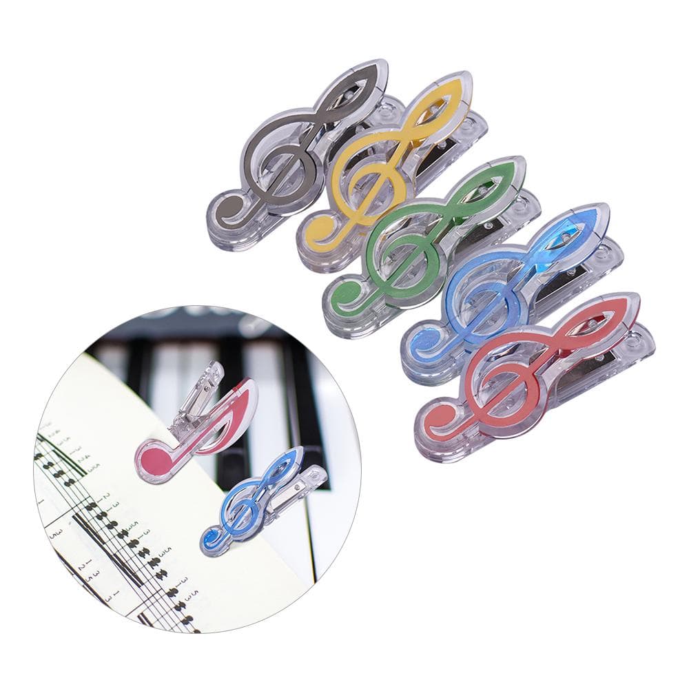 Music Clip Piano Book Page Clip Treble Clef Clips Bookmarks Accessories 5 Treble Clef multicolour