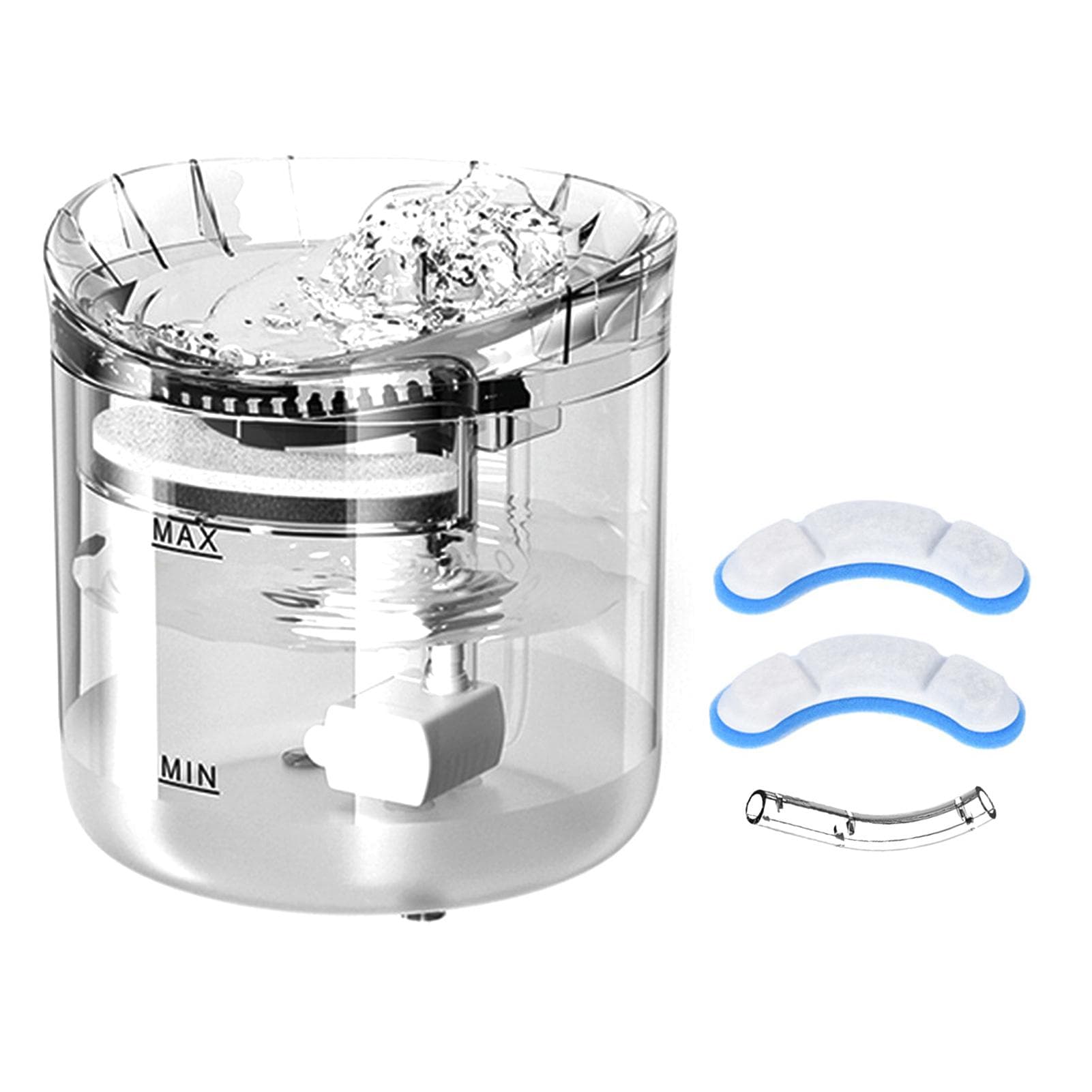 Cat Water Fountain, Dog Water Dispenser, 2L Super Quiet Automatic Pet Drinking Fountain 2 Water General mode transparent