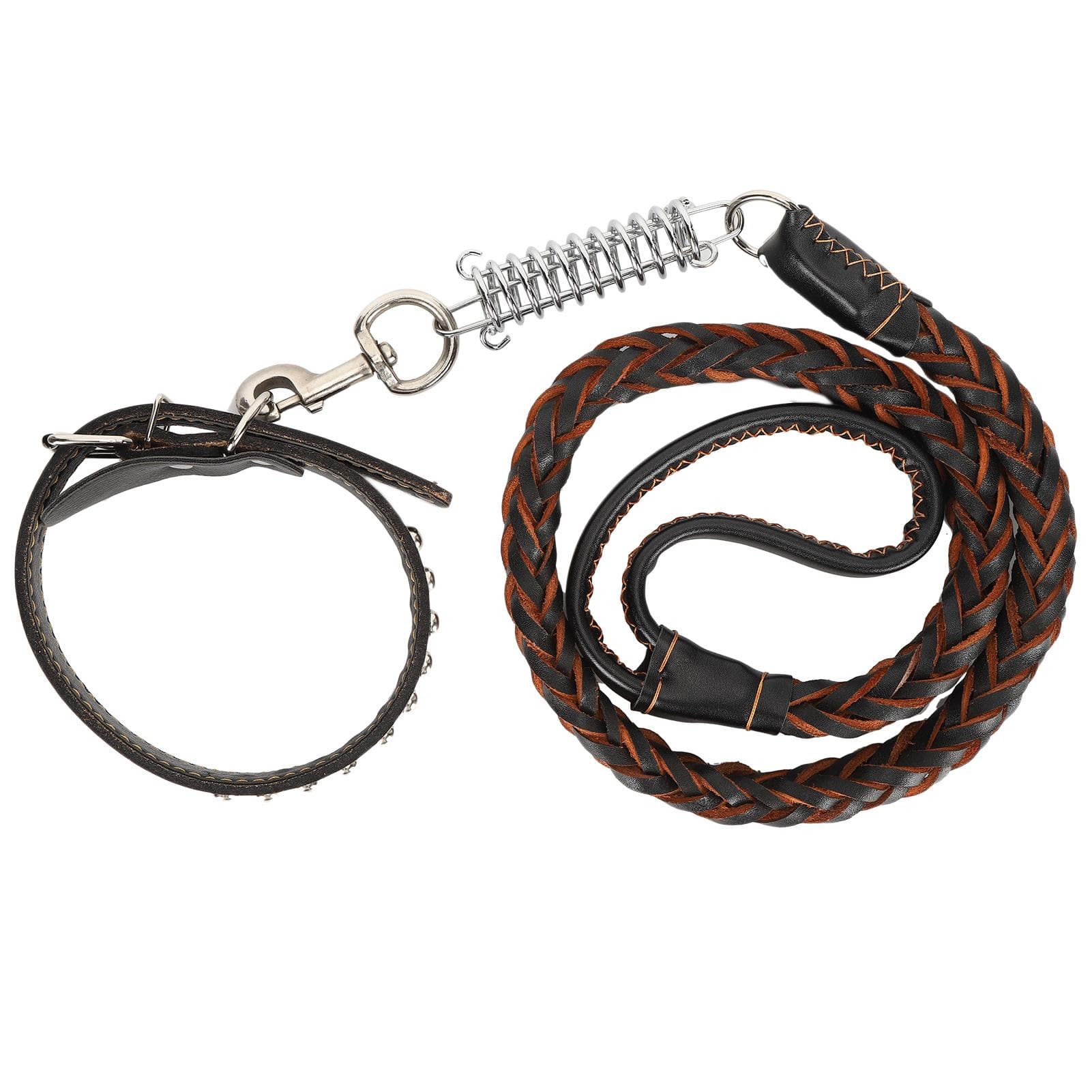 Dog Walking Leash with Collar Pet AntiLost Leash Collar Set for Large Medium Dogs(Black ) black