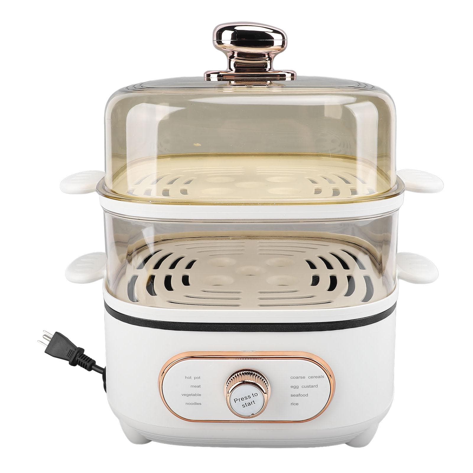 2 Tier Electric Steam Pot 1200W 10.5L Stackable Multipurpose Cooker Electric Hot Pot with Steaming L