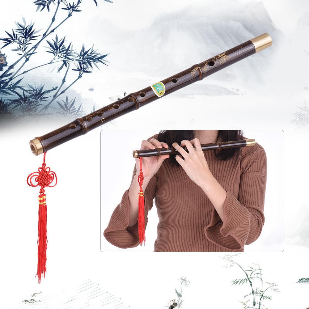 Professional Black Bamboo Dizi Flute Traditional Handmade Chinese Musical Woodwind Instrument C Study Level
