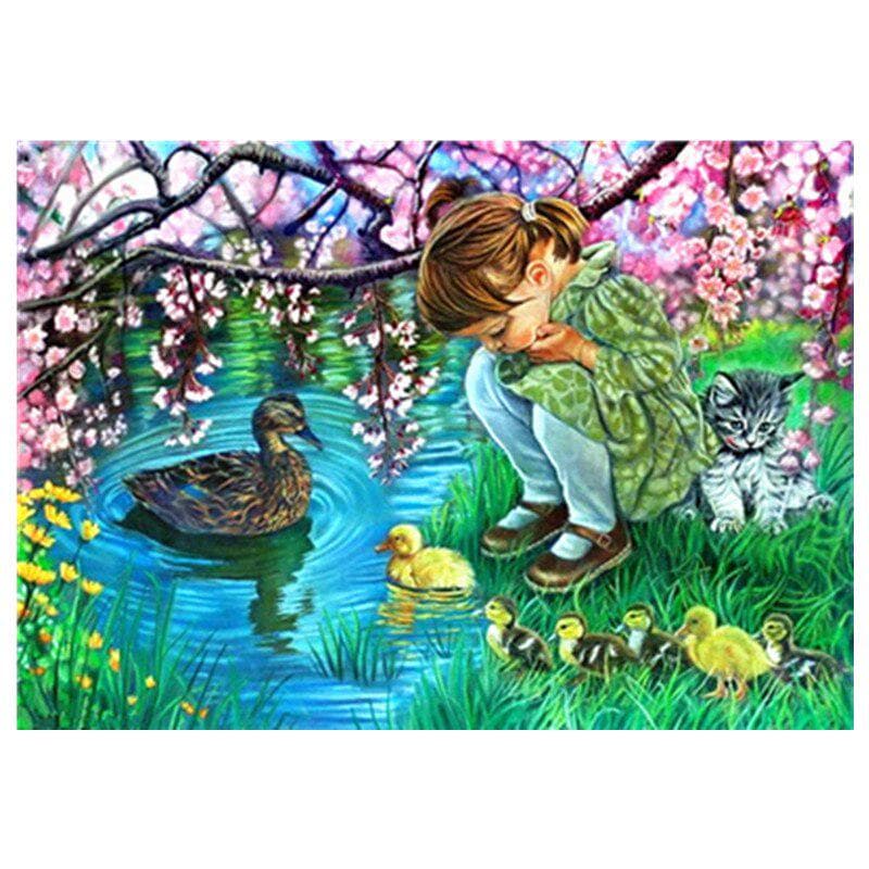 DIY Diamond Painting Full Round Rhinestone 5D Embroidery Landscape Characters Cross Stitch 20X30CM