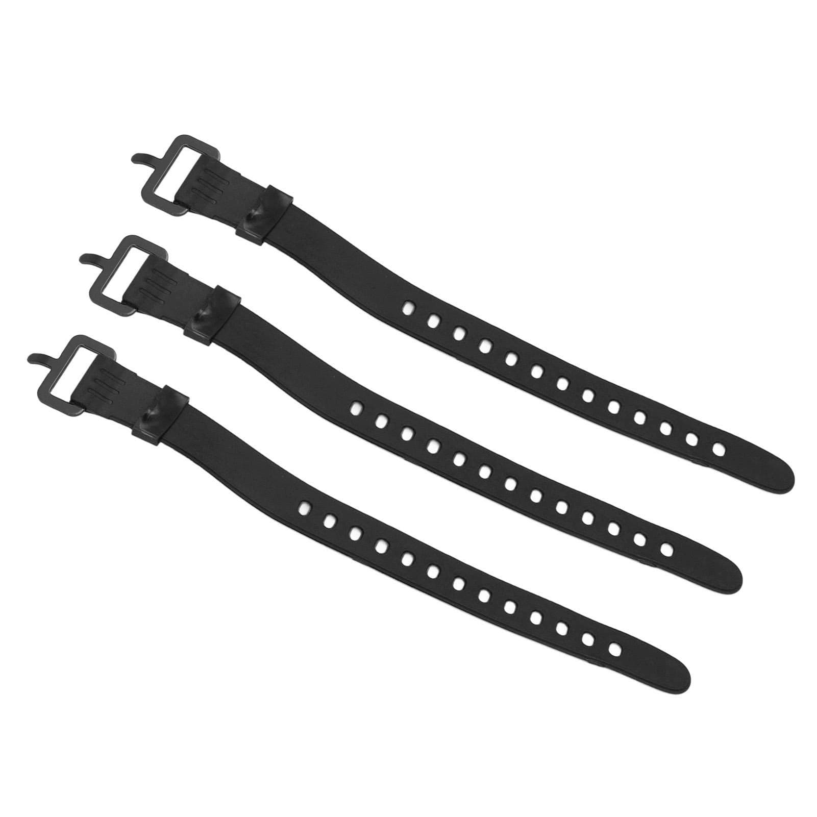 3pcs Utility Straps Quick Release Organize Cables Multi Purpose Tension Straps for Motor Gear Skis black