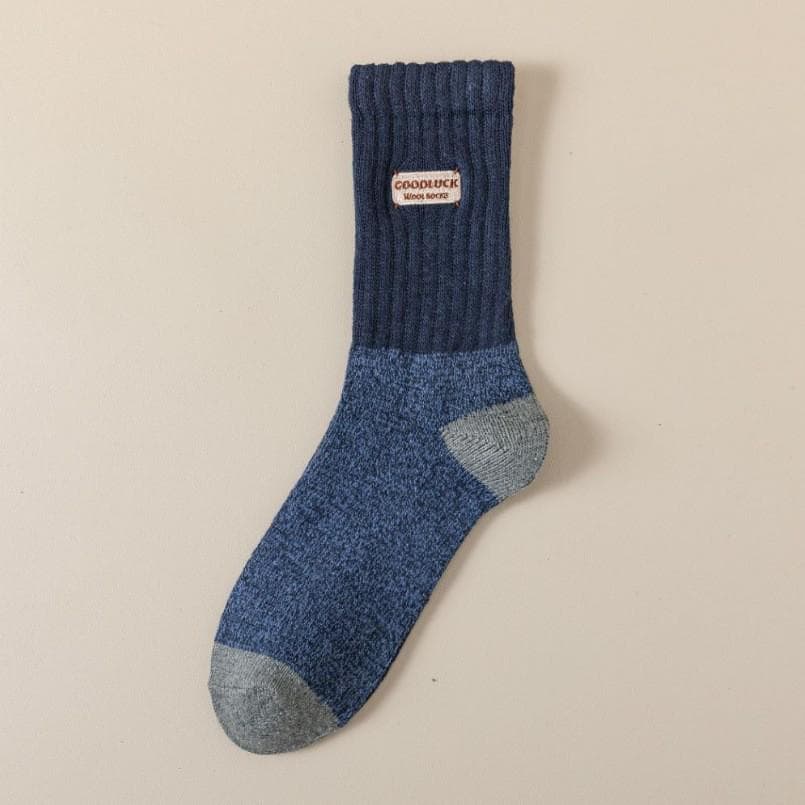 Men's Wool & Velvet Thick Winter Mid-Tube Socks - Super Warm, Sweat-Absorbent, Long Cashmere Thickened Winter Mid-tube Socks