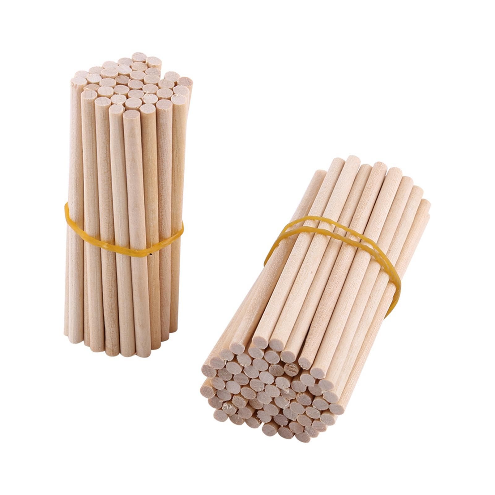 100pcs 80mm Round Wooden Sticks For DIY Wood Crafts Home Garden Decoration