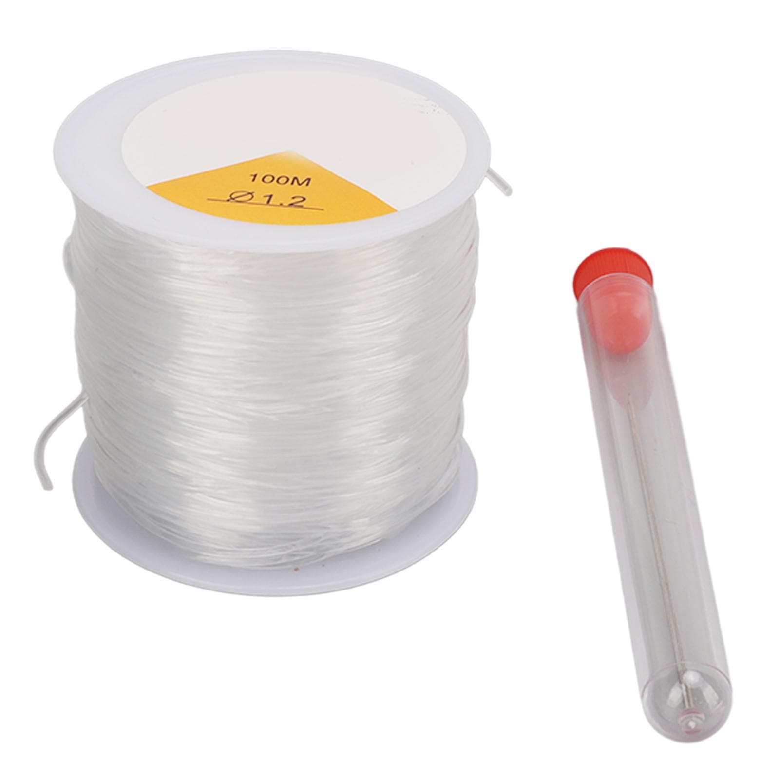 1.2mm Crystal Line String DIY Handcraft Transparent Elastic Round Clear Elastic String with 2 Beads