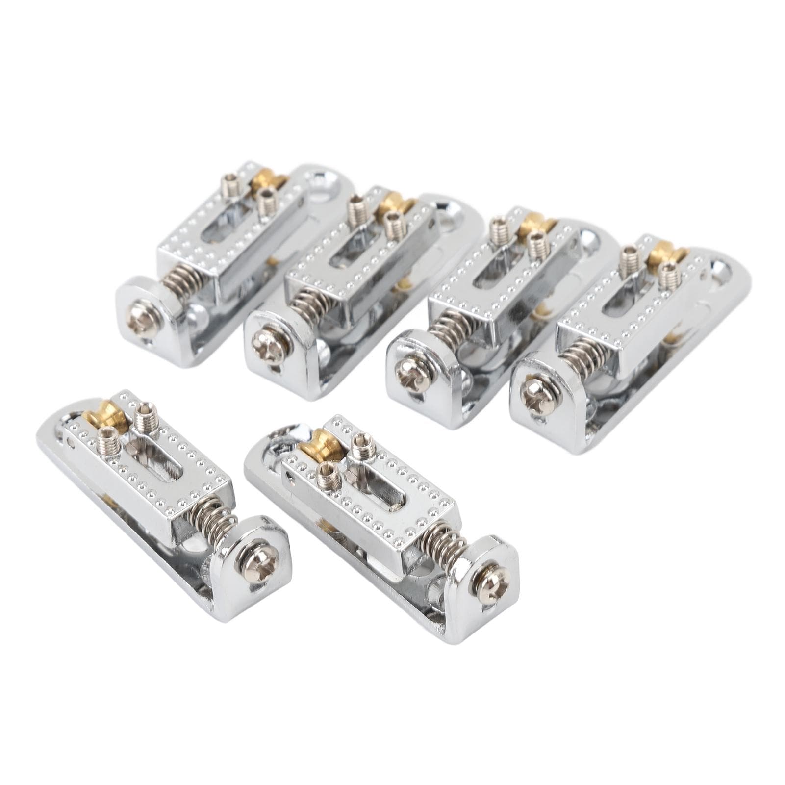 6Pcs Guitar Bridge Saddle Metal Height Adjustable 3 4 5 6 7 String Electric Guitar Bridge Saddle silver