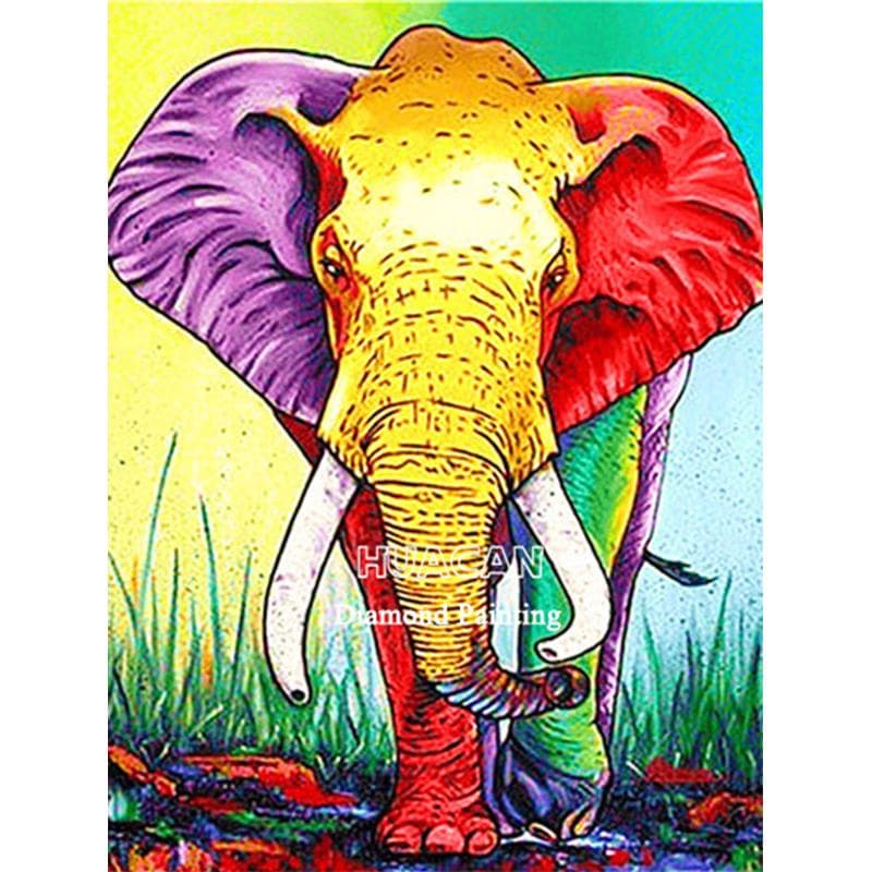 5D DIY Diamond Painting  Colorful elephant  Embroidery Cross Stitch gift Home Decor 20X30CM