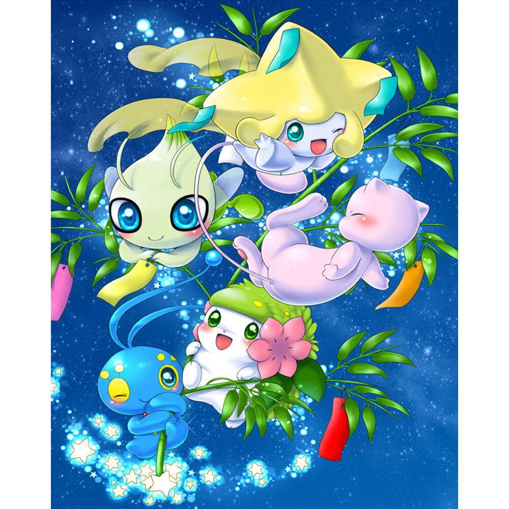 Diamond Painting Full Drill Round Pocket Monster Mosaic DIY Diamond Painting Cross Stitch 20X30CM