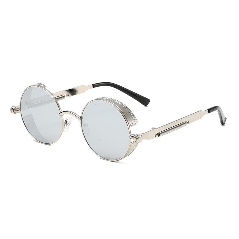 New Retro Round Frame Sunglasses Fashion Women Metal Oval Glasses Men Outdoor Driving Eyeglasses UV400 1PC