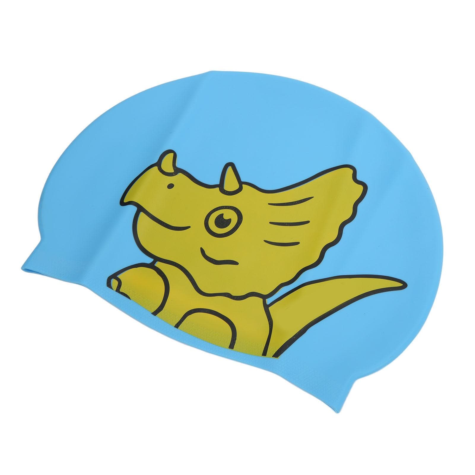 Cartoon Animal Kids Silicone Swimming Cap 3D Ear Protection Swim Cap for Short Long Hair Boys