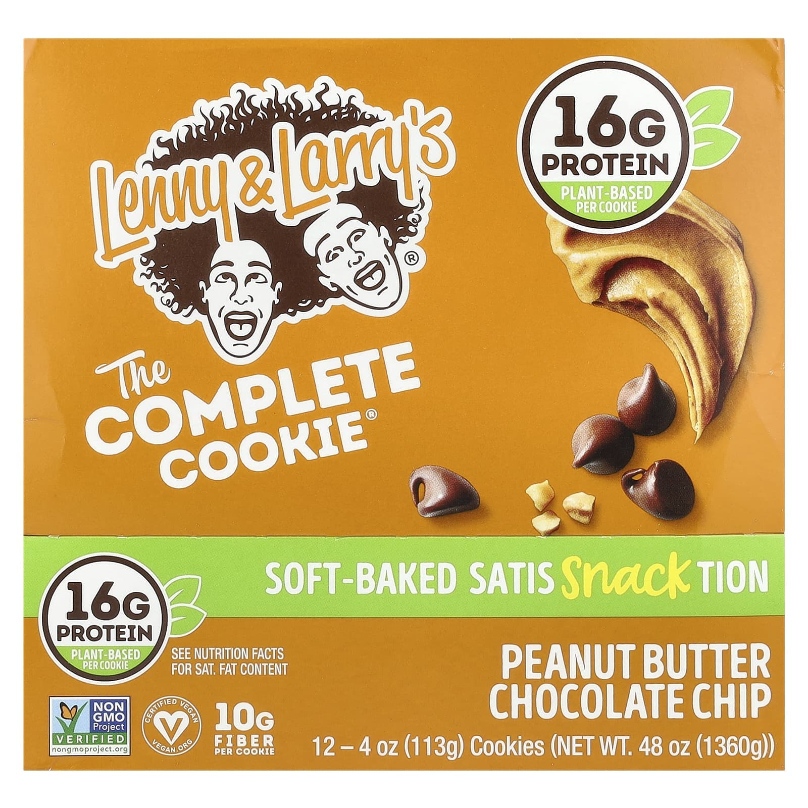 Lenny & Larry's, The Complete Cookie, Peanut Butter Chocolate Chip, 12 cookies, 113 g (4 oz) each