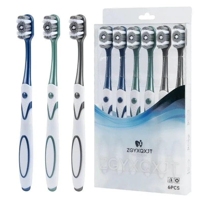 360 Whole Mouth Clean ,Mens Toothbrush,Medium-Hard Bristle Toothbrush for Adults,Excellent Cleaning Effect,Whitening Teeth(6 Pac 6 pcs