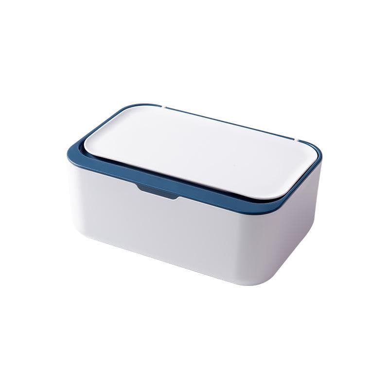 Wipes Dispenser Dustproof Tissues Case with Lids Multifunctional Holder Large Capacity Sealing Container Case blue