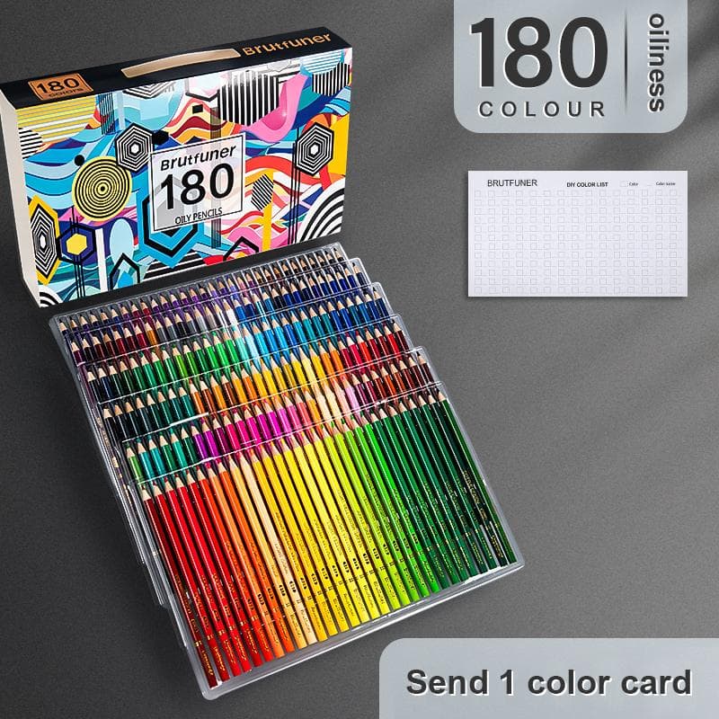 24-180 Colors Oily Colored Pencils Water Soluble Pencil Wooden Handle Set Artist Painting Drawing Sketch Art