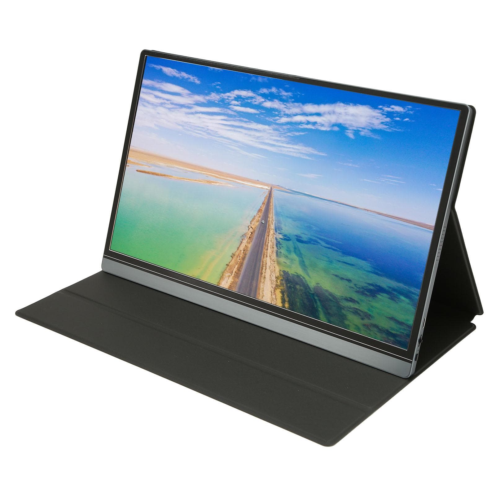15.6in Portable Monitor FHD IPS 1080P Dual Speaker Portable Gaming Monitor Laptop Screen Extender US Plug