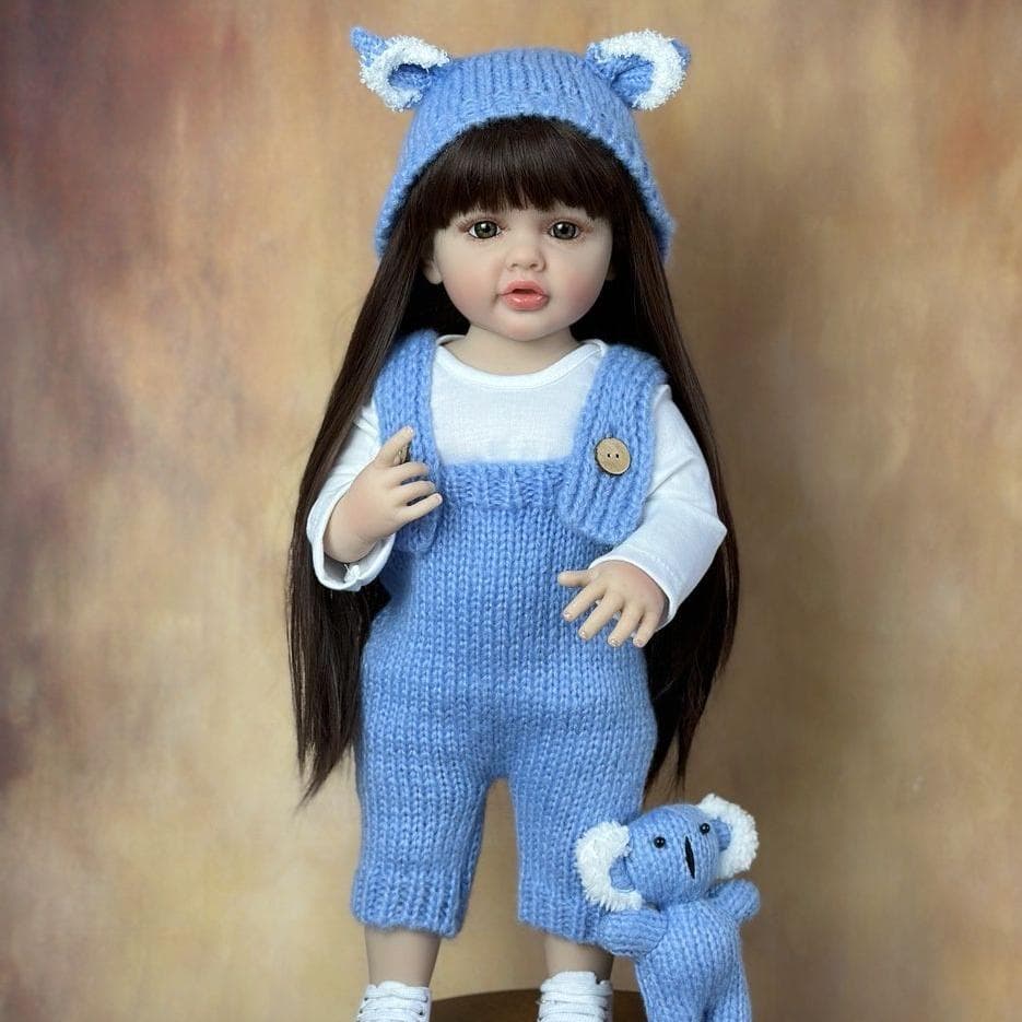 BZDOLL 55 CM 22 Inch Stand Girl Doll Realistic Reborn Baby Full Soft Silicone Body Princess Toddler Bebe Birthday Gift same as picture