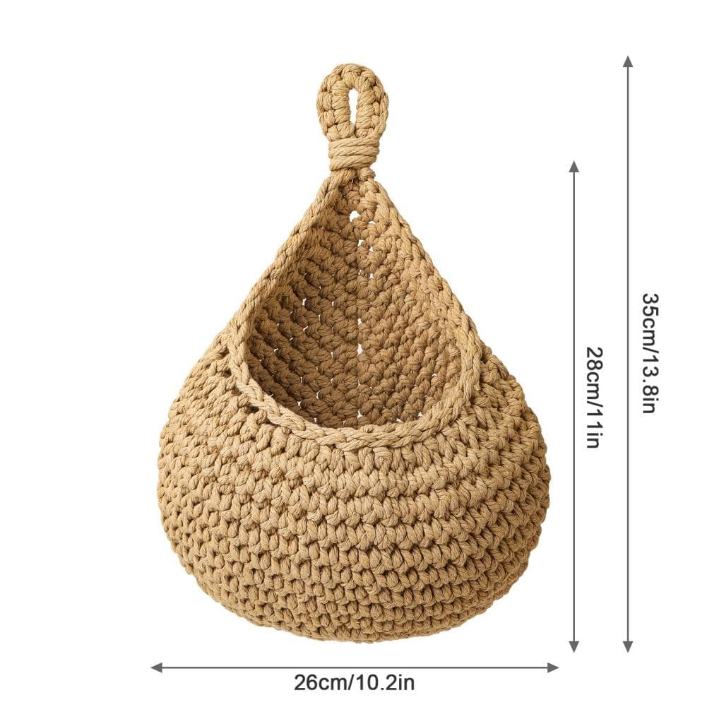 Jute Eco Teardrop Hanging Basket Hanging Wall Vegetable Fruit Baskets XXL