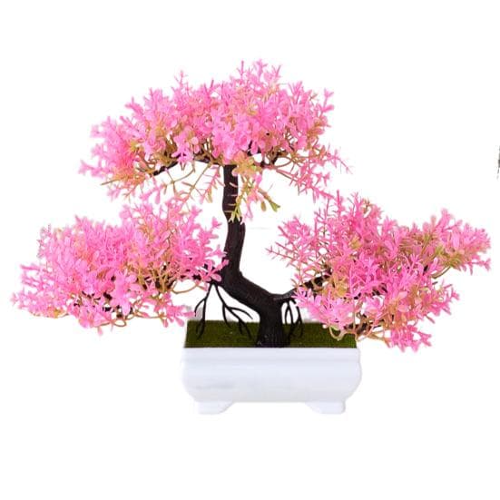 1Pc Artificial Flower Pine Tree Plant Photograph Prop Wedding Home Bonsai Decor pink
