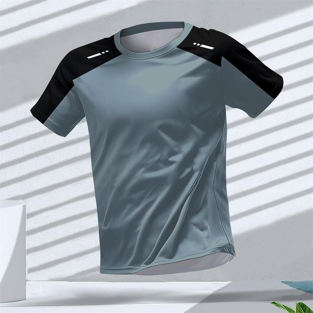 Gym Summer Quick Dry Breathable Men's T Shirt Outdoor Run Fitness Sports Short Sleeve Casual O-Neck Men Gym Sportswear T-Shirt 6XL
