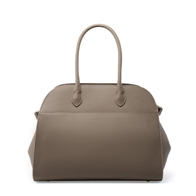 Spring and Summer First Layer Cowhide Tote Bag Niche Handbag Travel Leather Women's Bag 38*23*29 gray