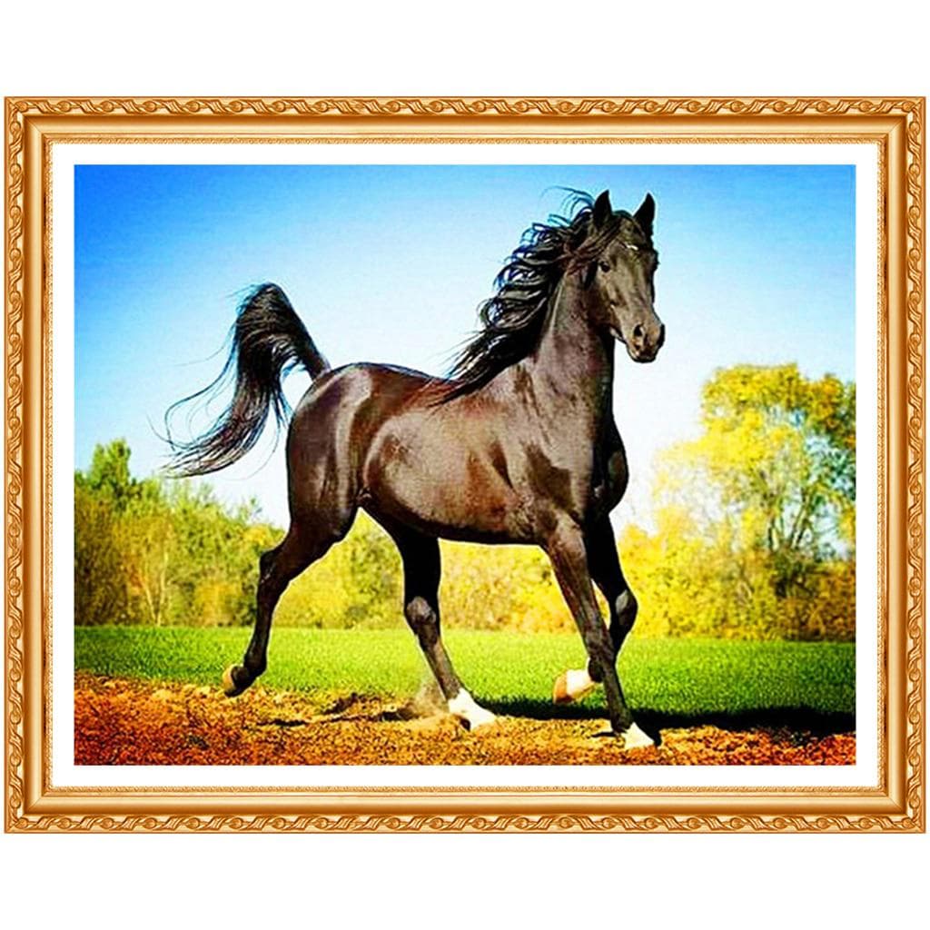 Horse,Full,Diamond Embroidery,Animal,DIY,Diamond Painting,,Cross Stitch,Needlework,Round Rhinestone 20X30CM
