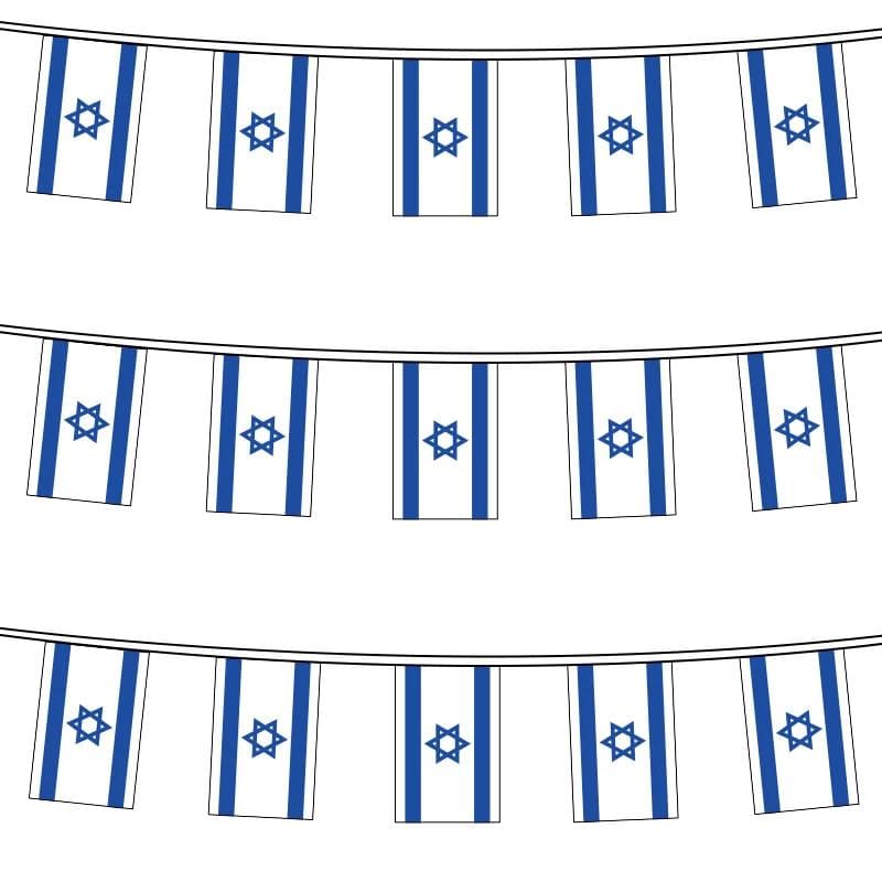 Aerlxemrbrae 20pcs/lot israel bunting flags 14x21cm Pennant Israel String Banner Buntings Festival Party Holiday