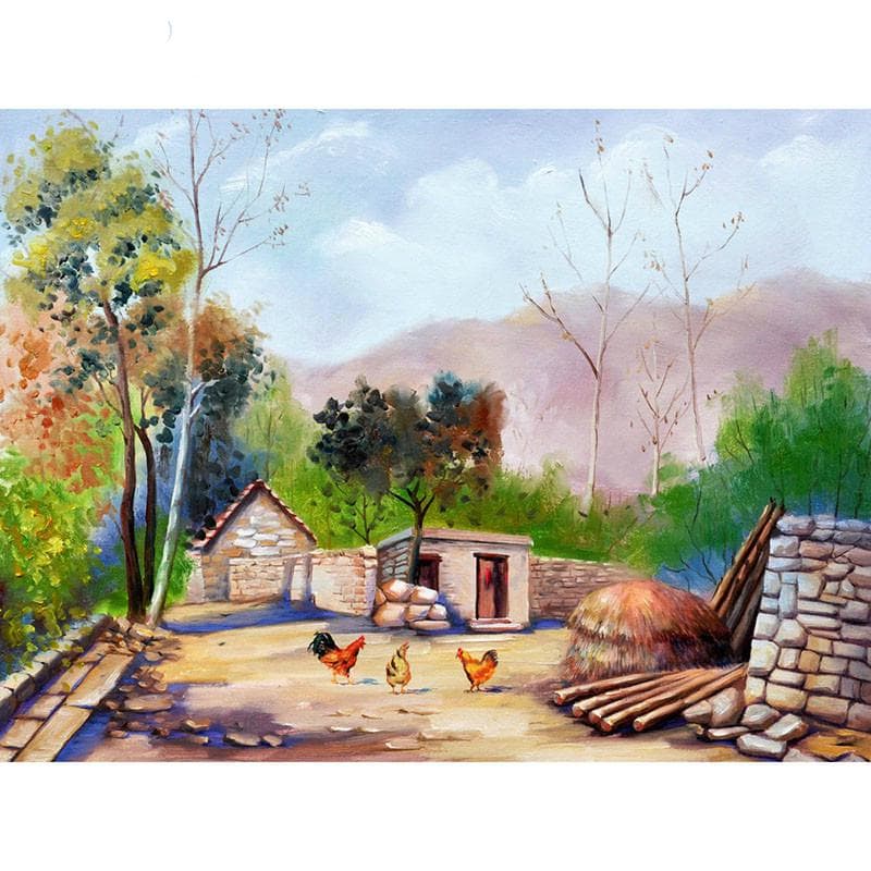 5D DIY Diamond Painting Rural Scenery Diamond Embroidery Mosaic Cross Stitch Rhinestone Decor 20X30CM
