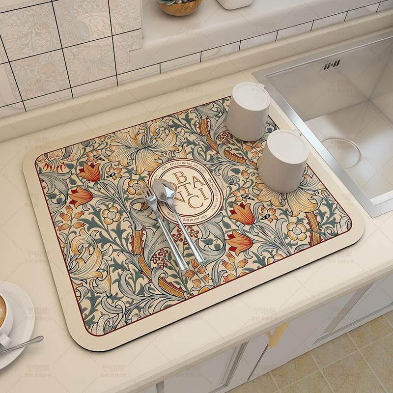 Mud Absorbent Quickly Dry Heat Resistant Non-Slip Tableware Pad Dish Drying Mat Placemat Coffee Mat